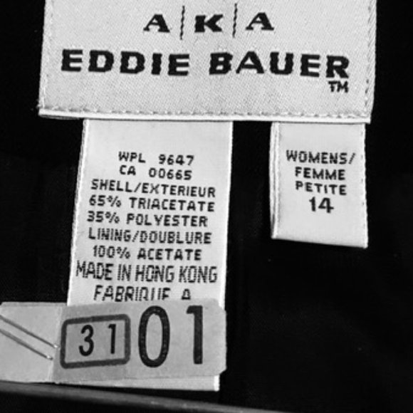 Vintage Blazer  Petite 14 Black  A K A Eddie Bauer - Picture 2 of 7